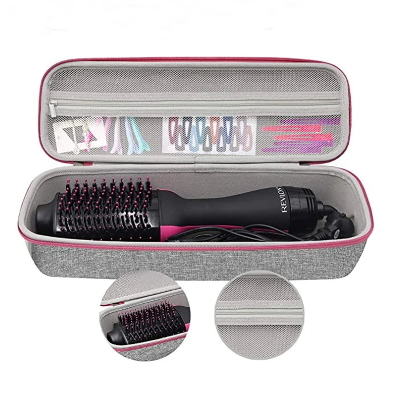 Durable EVA hard portable carrying case for Revlon One-Step Hair Dryer and Volumizer, designed for secure storage and travel protection