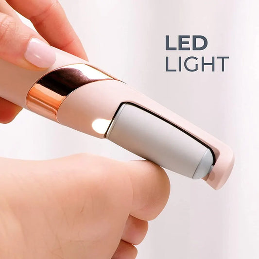 Rechargeable electric callus remover for smooth feet, featuring a powerful motor, gentle exfoliation, and ergonomic design for easy use and long-lasting results.